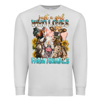 Dove Grey Just A Girl Who Loves Farm Animals Premium Sweatshirt - BundleAndBundleShop