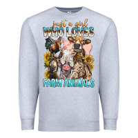 Heather Grey Just A Girl Who Loves Farm Animals Premium Sweatshirt - BundleAndBundleShop