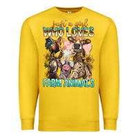 Lemon Just A Girl Who Loves Farm Animals Premium Sweatshirt - BundleAndBundleShop