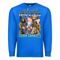 True Royal Just A Girl Who Loves Farm Animals Premium Sweatshirt - BundleAndBundleShop