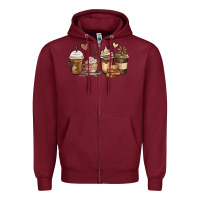 Burgundy melanin afro coffee cups Zipper Hoodie - MaliasSmallBusiness