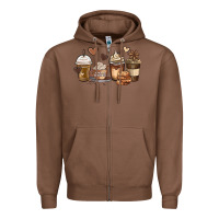 Chestnut melanin afro coffee cups Zipper Hoodie - MaliasSmallBusiness