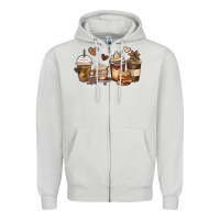Dove Grey melanin afro coffee cups Zipper Hoodie - MaliasSmallBusiness