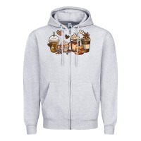 Heather Grey melanin afro coffee cups Zipper Hoodie - MaliasSmallBusiness