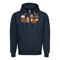 Navy melanin afro coffee cups Zipper Hoodie - MaliasSmallBusiness