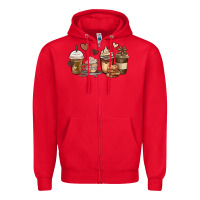 Red melanin afro coffee cups Zipper Hoodie - MaliasSmallBusiness