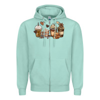 Seafoam melanin afro coffee cups Zipper Hoodie - MaliasSmallBusiness