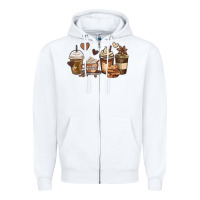 White melanin afro coffee cups Zipper Hoodie - MaliasSmallBusiness