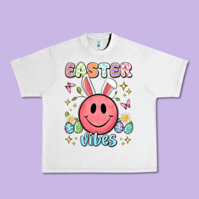 Easter Vibes Smiley Face Urban Heavy Tee Designed By Artiststas