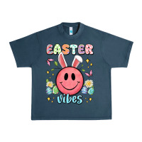 Midnight Navy easter vibes smiley face Urban Heavy Tee - Artiststas