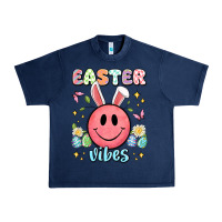 Navy easter vibes smiley face Urban Heavy Tee - Artiststas