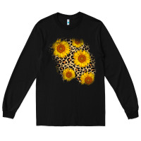 Black leopard sunflower patch Long Sleeve Tee - AdoDesignShop