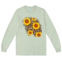 Matcha leopard sunflower patch Long Sleeve Tee - AdoDesignShop