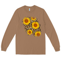 Toasted Coconut leopard sunflower patch Long Sleeve Tee - AdoDesignShop