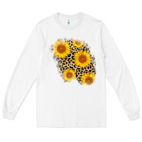 White leopard sunflower patch Long Sleeve Tee - AdoDesignShop