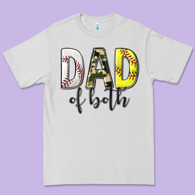 Dad Of Both With Softball And Baseball Premium Tee Designed By Texasbilliewilder