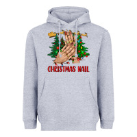 Heather Grey christmas nail bbs Heavyweight Hoodie - BundleAndBundleShop