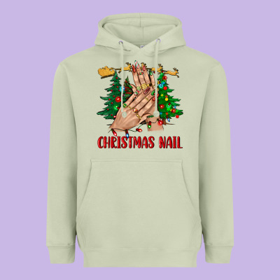 Christmas Nail Bbs Heavyweight Hoodie Designed By Bundleandbundleshop