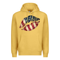 Antique Gold Vintage American Flag Lips Premium Hoodie - Bettercallsaul