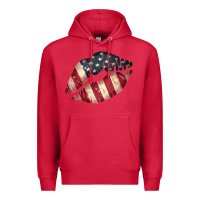 Cardinal Vintage American Flag Lips Premium Hoodie - Bettercallsaul