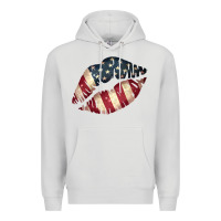 Dove Grey Vintage American Flag Lips Premium Hoodie - Bettercallsaul