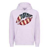 Lilac Vintage American Flag Lips Premium Hoodie - Bettercallsaul