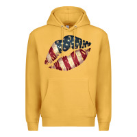 Mustard Vintage American Flag Lips Premium Hoodie - Bettercallsaul