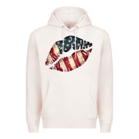 Pale Pink Vintage American Flag Lips Premium Hoodie - Bettercallsaul
