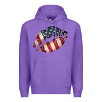 Purple Vintage American Flag Lips Premium Hoodie - Bettercallsaul