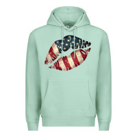 Seafoam Vintage American Flag Lips Premium Hoodie - Bettercallsaul
