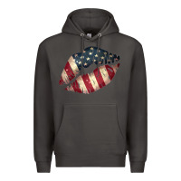 Smoke Vintage American Flag Lips Premium Hoodie - Bettercallsaul