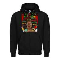 Black black woman teacher Zipper Hoodie - MaliasSmallBusiness