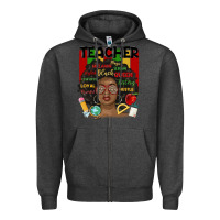 Charcoal Heather black woman teacher Zipper Hoodie - MaliasSmallBusiness
