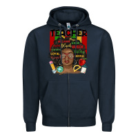 Navy black woman teacher Zipper Hoodie - MaliasSmallBusiness