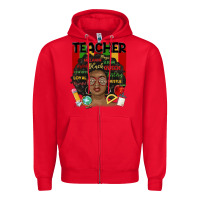 Red black woman teacher Zipper Hoodie - MaliasSmallBusiness
