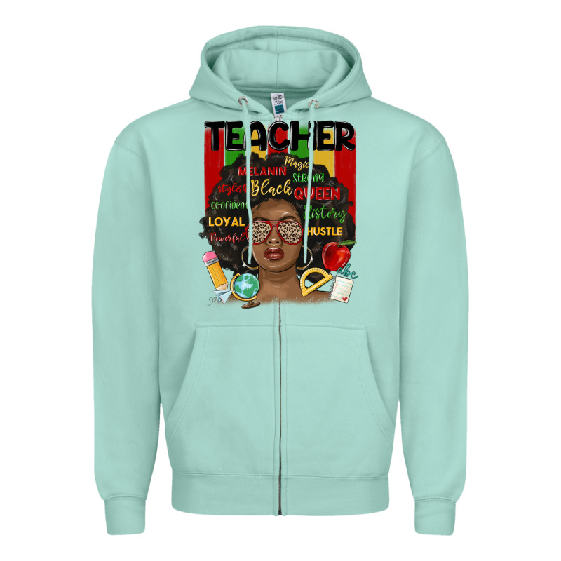 Black Woman Teacher Zipper Hoodie by MaliasSmallBusiness | Teevron