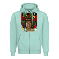 Seafoam black woman teacher Zipper Hoodie - MaliasSmallBusiness