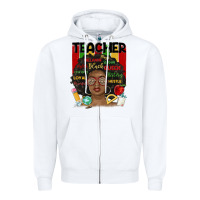 White black woman teacher Zipper Hoodie - MaliasSmallBusiness