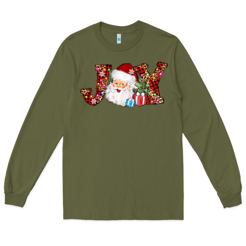 Joy Christmas Santa Long Sleeve Tee by AdoDesignShop | Teevron