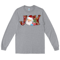 Heather Grey joy christmas santa Long Sleeve Tee - AdoDesignShop
