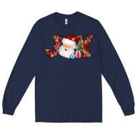 Navy joy christmas santa Long Sleeve Tee - AdoDesignShop