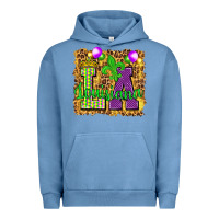 Pigment Pebble Blue Louisiana leopard with balloons Urban Hoodie - HowdyJamesFarm