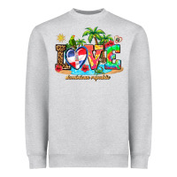 Heather Grey love dominican republic Heavyweight Sweatshirt - AdoDesignShop