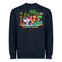 Navy love dominican republic Heavyweight Sweatshirt - AdoDesignShop