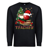 Black Teacher With Christmas Tree Premium Sweatshirt - BundleAndBundleShop