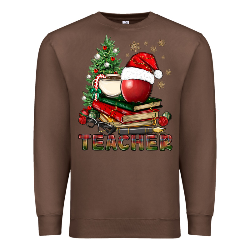 Teacher With Christmas Tree Premium Sweatshirt by BundleAndBundleShop | Teevron