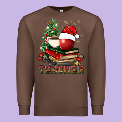 Teacher With Christmas Tree Premium Sweatshirt Designed By Bundleandbundleshop
