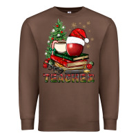 Chestnut Teacher With Christmas Tree Premium Sweatshirt - BundleAndBundleShop