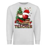 Dove Grey Teacher With Christmas Tree Premium Sweatshirt - BundleAndBundleShop