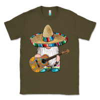 Army Green mexican gnomes guitar sombrero serape Classic Tee - Artiststas